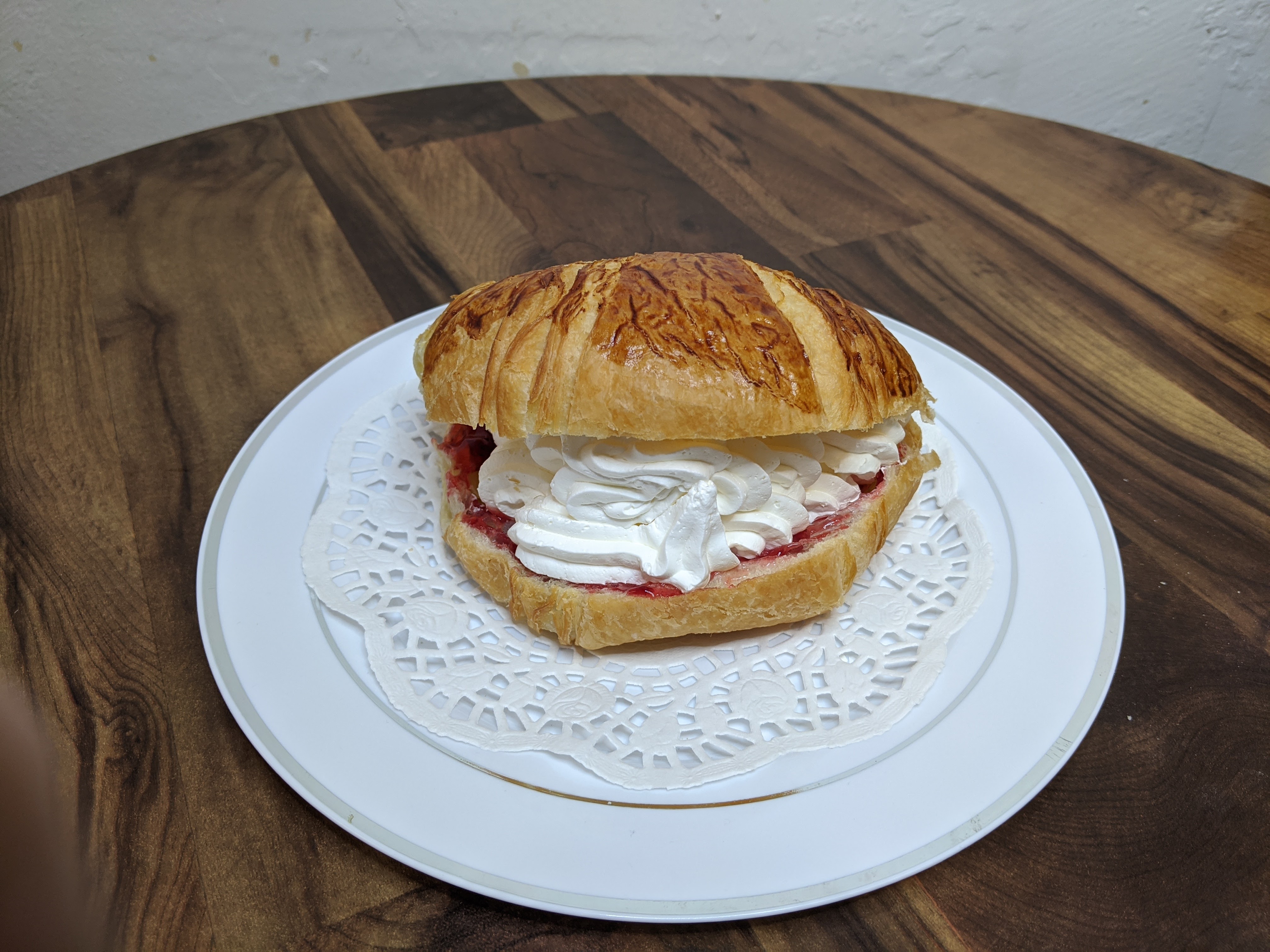 Order Strawberry Whipped Cream Croissant food online from Donut Time store, Sacramento on bringmethat.com