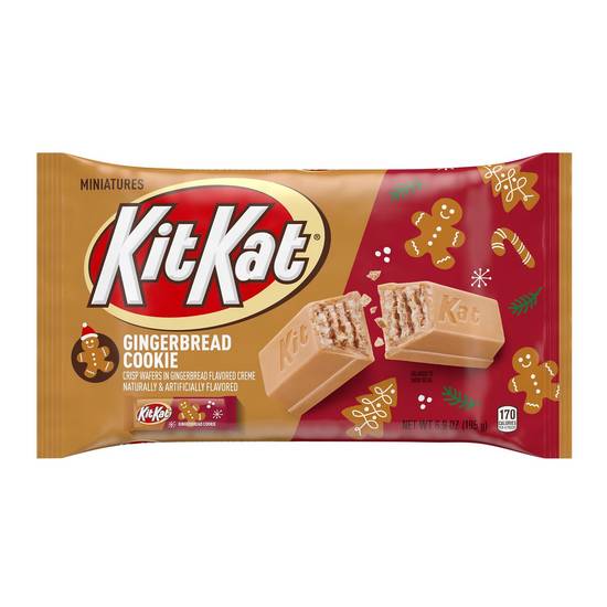 Order KIT KAT Gingerbread Cookie Miniatures Gingerbread Flavored Creme Coated Wafer Candy Bars, Holiday, 6.9 oz Bag food online from CVS store, SAINT JOSEPH on bringmethat.com