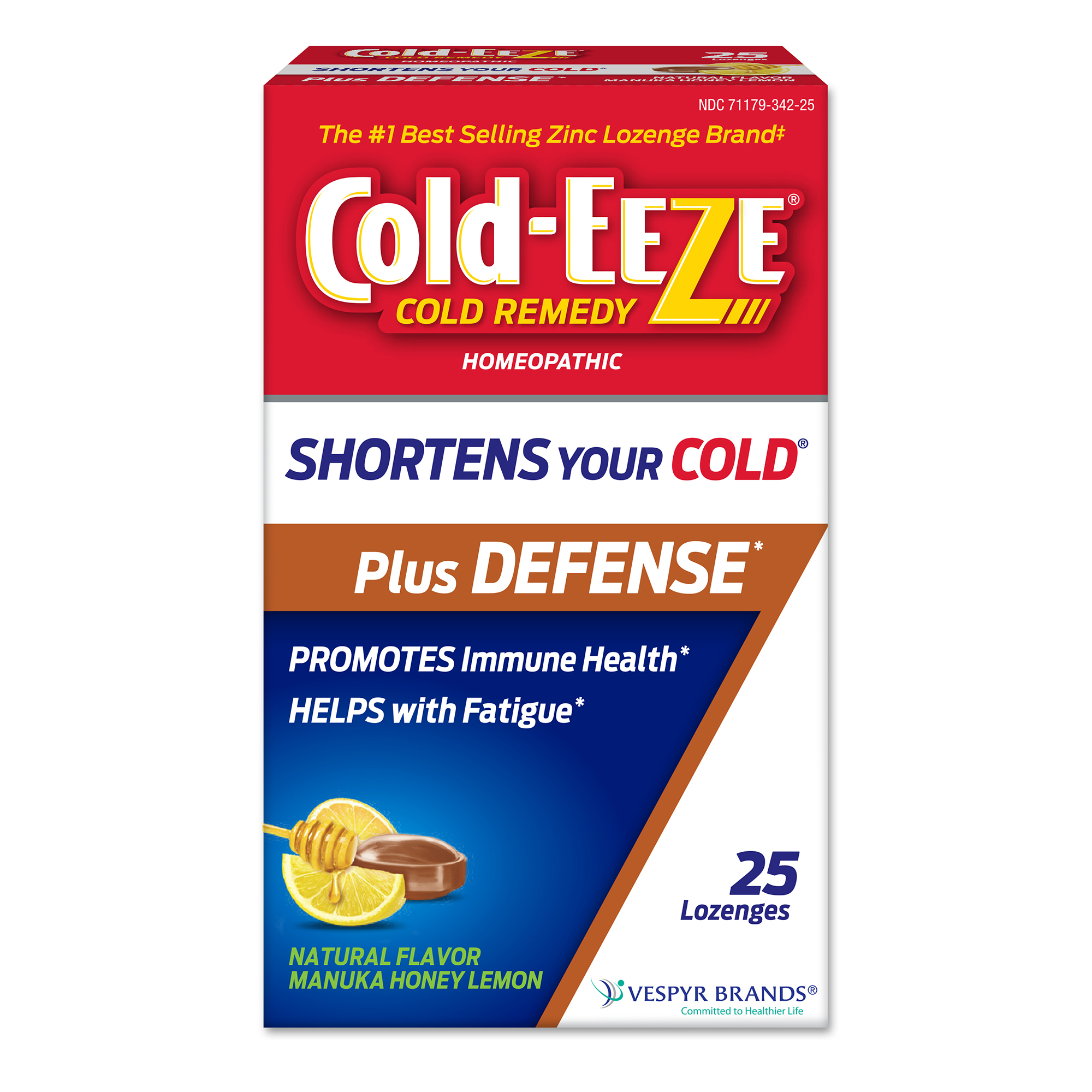 Order Cold-EEZE Plus Defense Natural Manuka Honey Lemon Zinc Lozenges - 25 ct. food online from Rite Aid store, Cathedral City on bringmethat.com