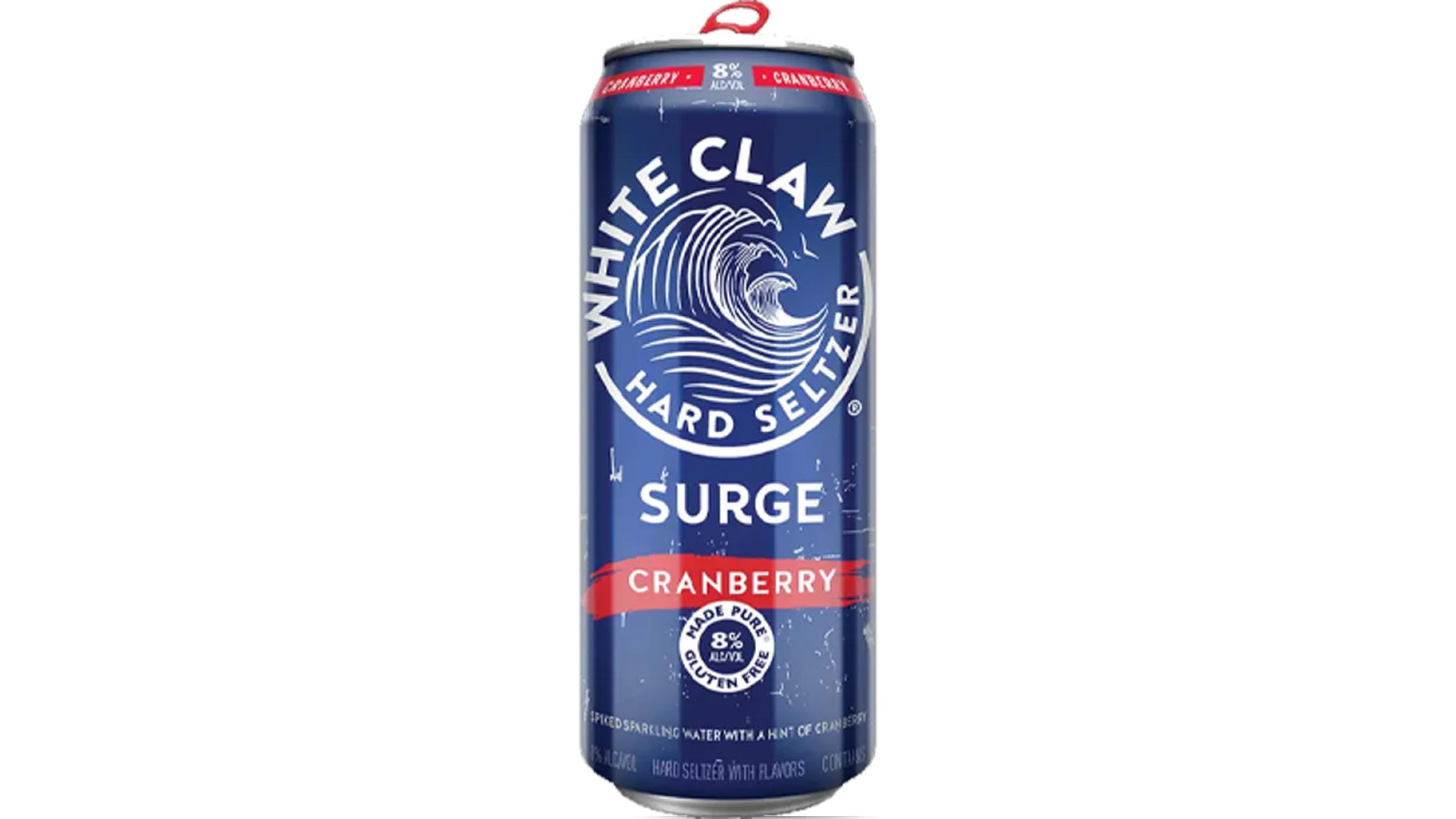 Order White Claw Surge Cranberry 19.2oz food online from Extramile store, Desert Hot Springs on bringmethat.com