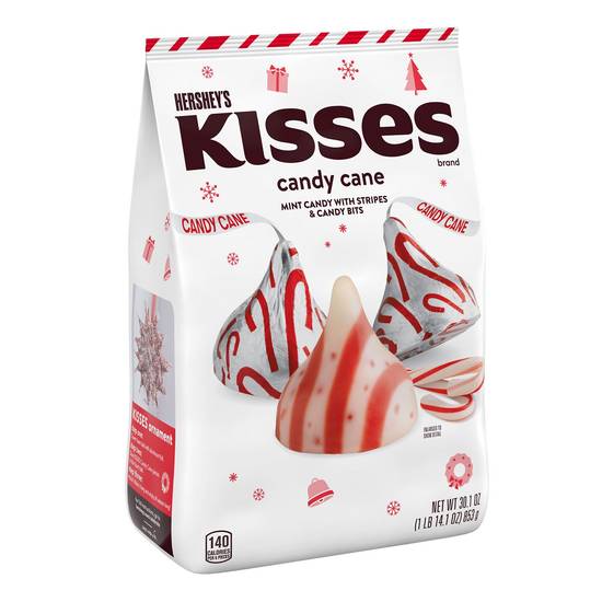 Order HERSHEY'S KISSES Candy Cane Mint With Stripes and Candy Bits Candy, Christmas, 30.1 oz, Bulk Bag food online from CVS store, CROSSROADS on bringmethat.com
