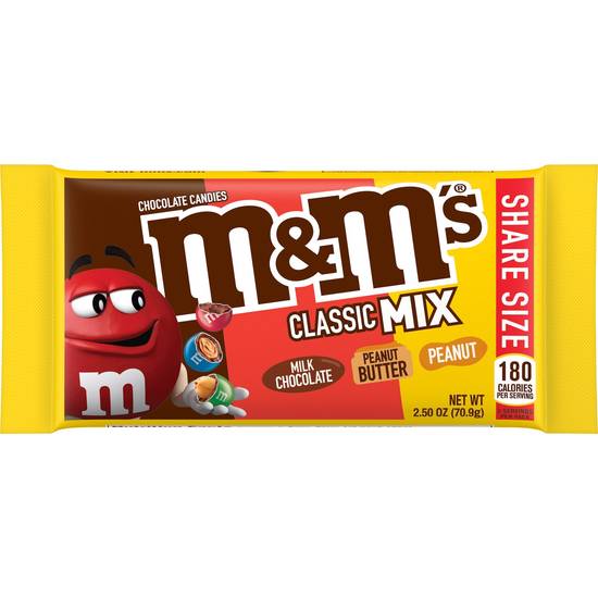 Order M&M'S Classic Mix Chocolate Candy Share Size Pack, 2.5 oz food online from CVS store, DUBLIN on bringmethat.com