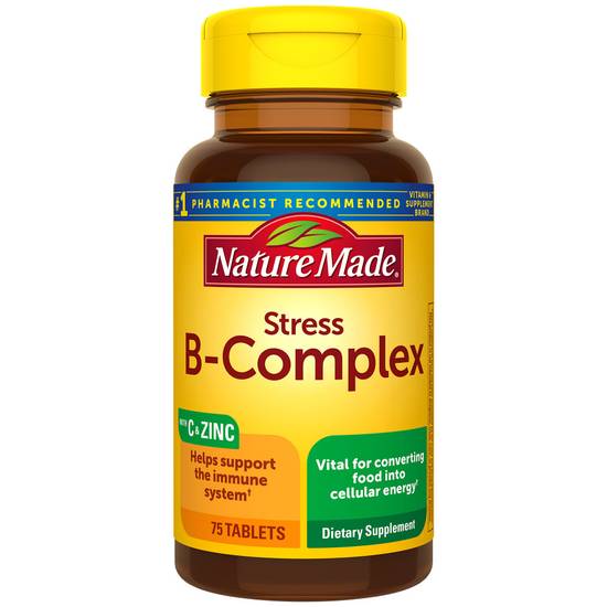 Order Nature Made Stress B Complex Tablets with Vitamin C and Zinc (75 ct) food online from Rite Aid store, Palm Desert on bringmethat.com