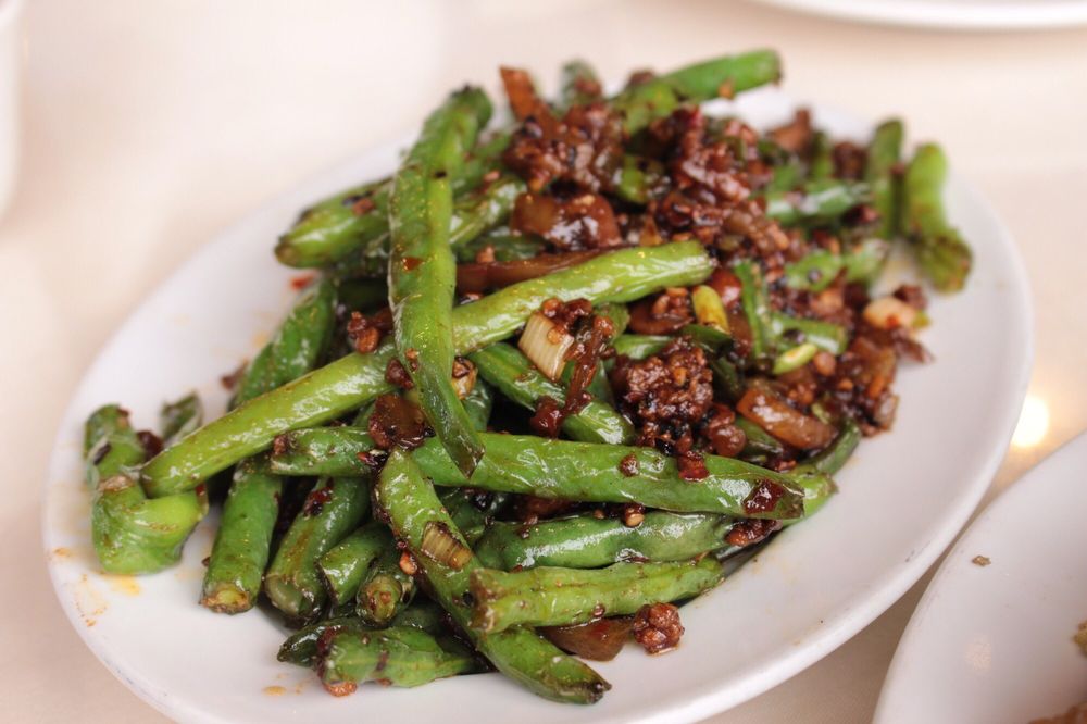 Order String Bean with Ground Pork 干扁四季豆 food online from House Of Wong Restaurant store, Honolulu on bringmethat.com