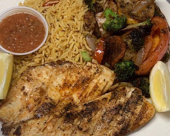 Order Grilled Tilapia food online from Aroma Mediterranean Cuisine store, King of Prussia on bringmethat.com