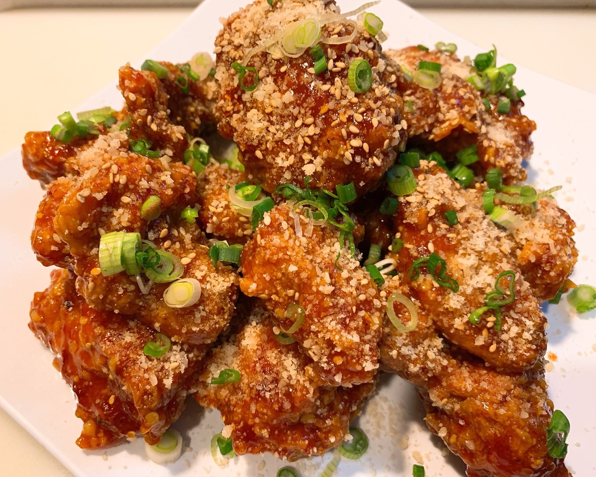 Order Fried Chicken - Spicy Sauce food online from Fusion Izakaya 52 store, San Diego on bringmethat.com