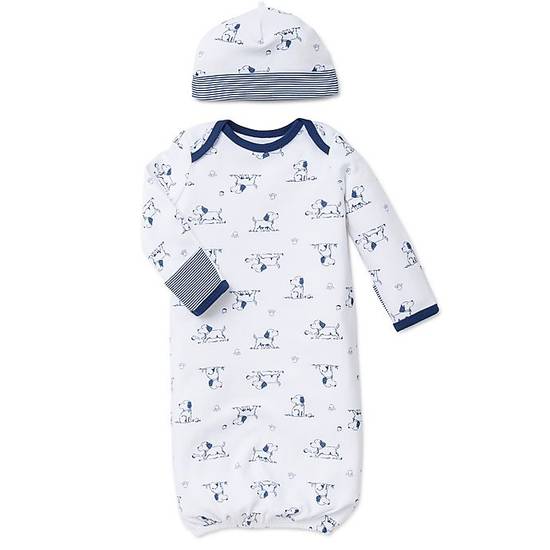 Order Little Me® 2-Piece Puppy Toile Gown and Hat Set food online from Bed Bath & Beyond store, Lancaster on bringmethat.com