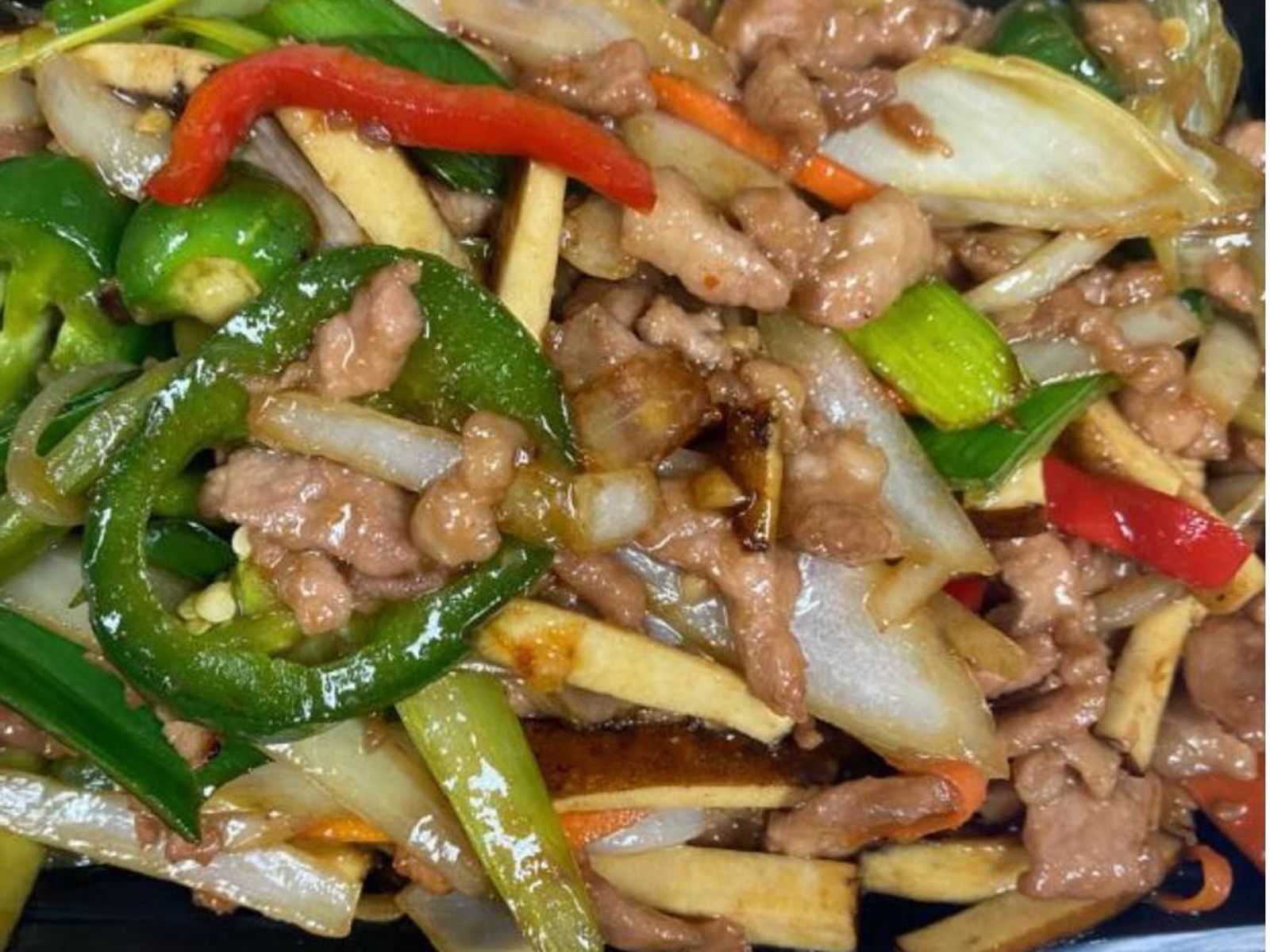 Order Pork W. Dry Bean Curd food online from Rice Bowl Cafe store, Austin on bringmethat.com