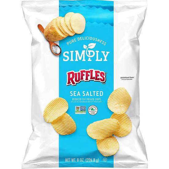 Order Ruffles Potato Chips Sea Salt food online from Deerings Market store, Traverse City on bringmethat.com