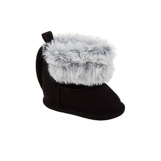 Order Stepping Stones Size 3-6M Faux Suede Fur Booties in Black food online from Bed Bath & Beyond store, Lancaster on bringmethat.com