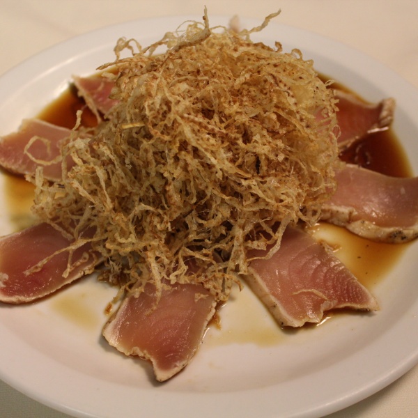 Order Crunch Onion Albacore Sashimi food online from Sushi Dan store, Studio City on bringmethat.com