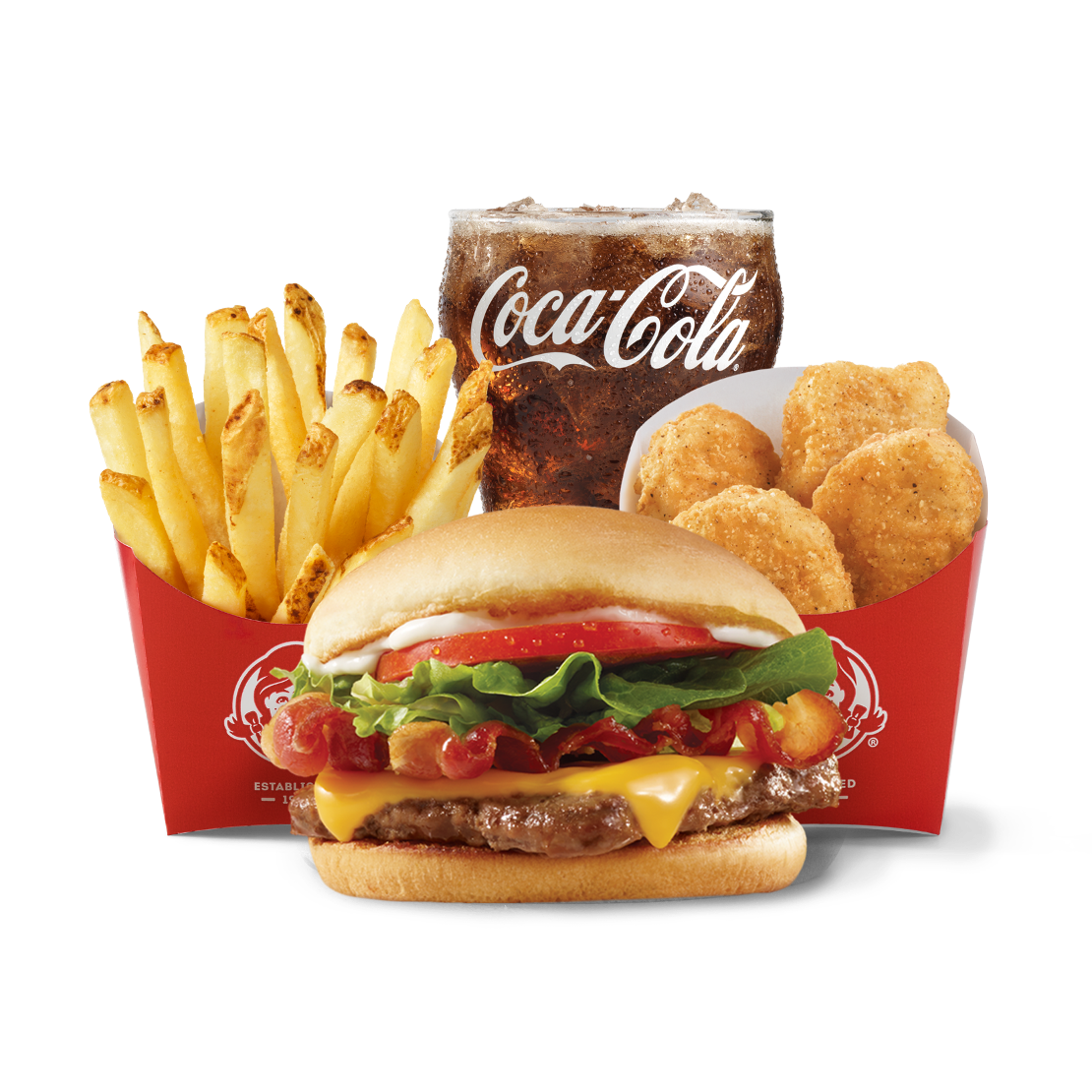 Order Jr. Bacon Cheeseburger – 4 for $4 Meal  food online from Wendy store, Addison on bringmethat.com