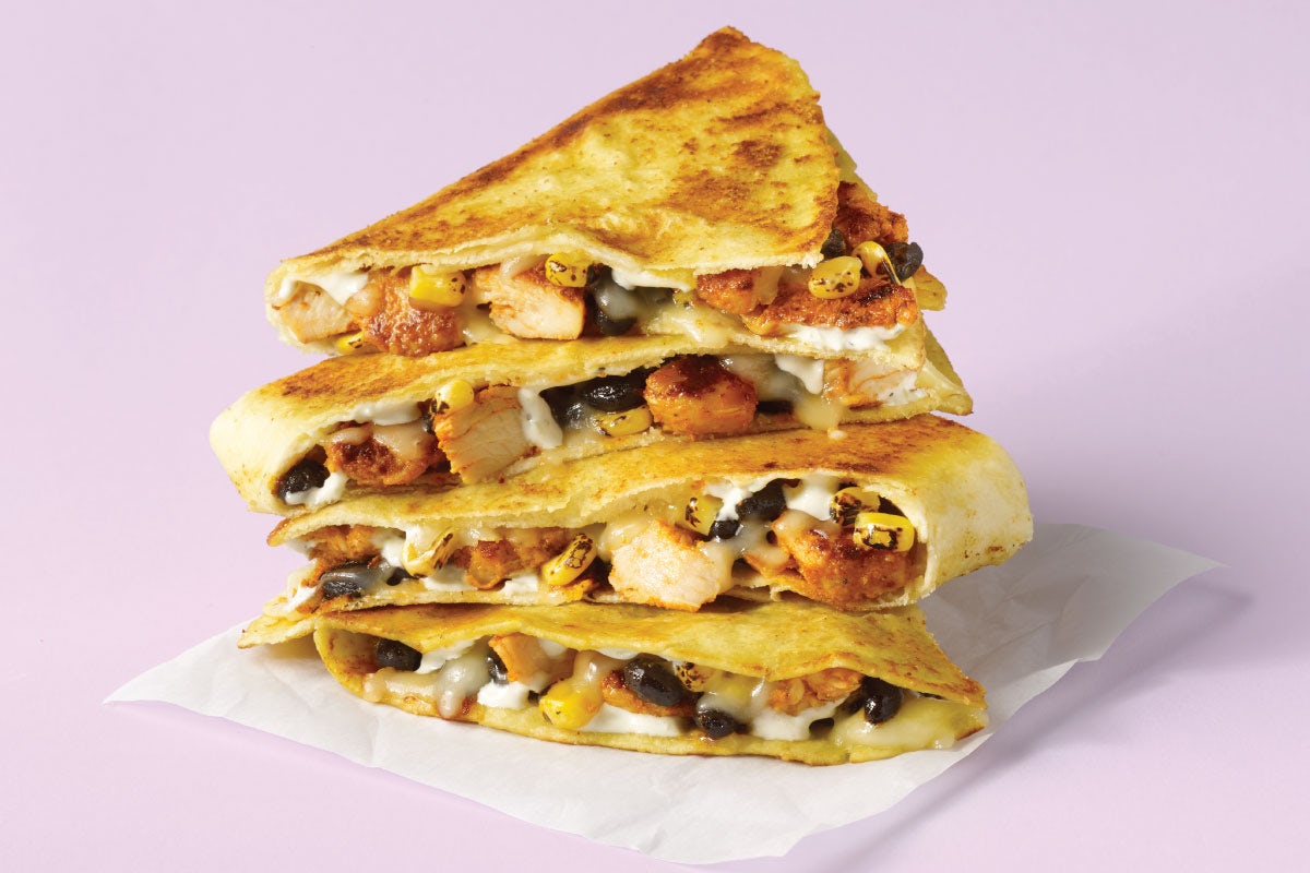 Order The Spicy Chicken Ranch Quesadilla food online from Savage Burrito store, Brentwood on bringmethat.com