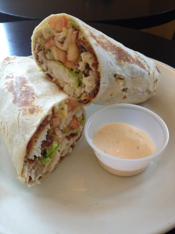 Order Grilled Chicken Caesar Wrap food online from Lucky Larry's Luncheonette store, Wood Ridge on bringmethat.com