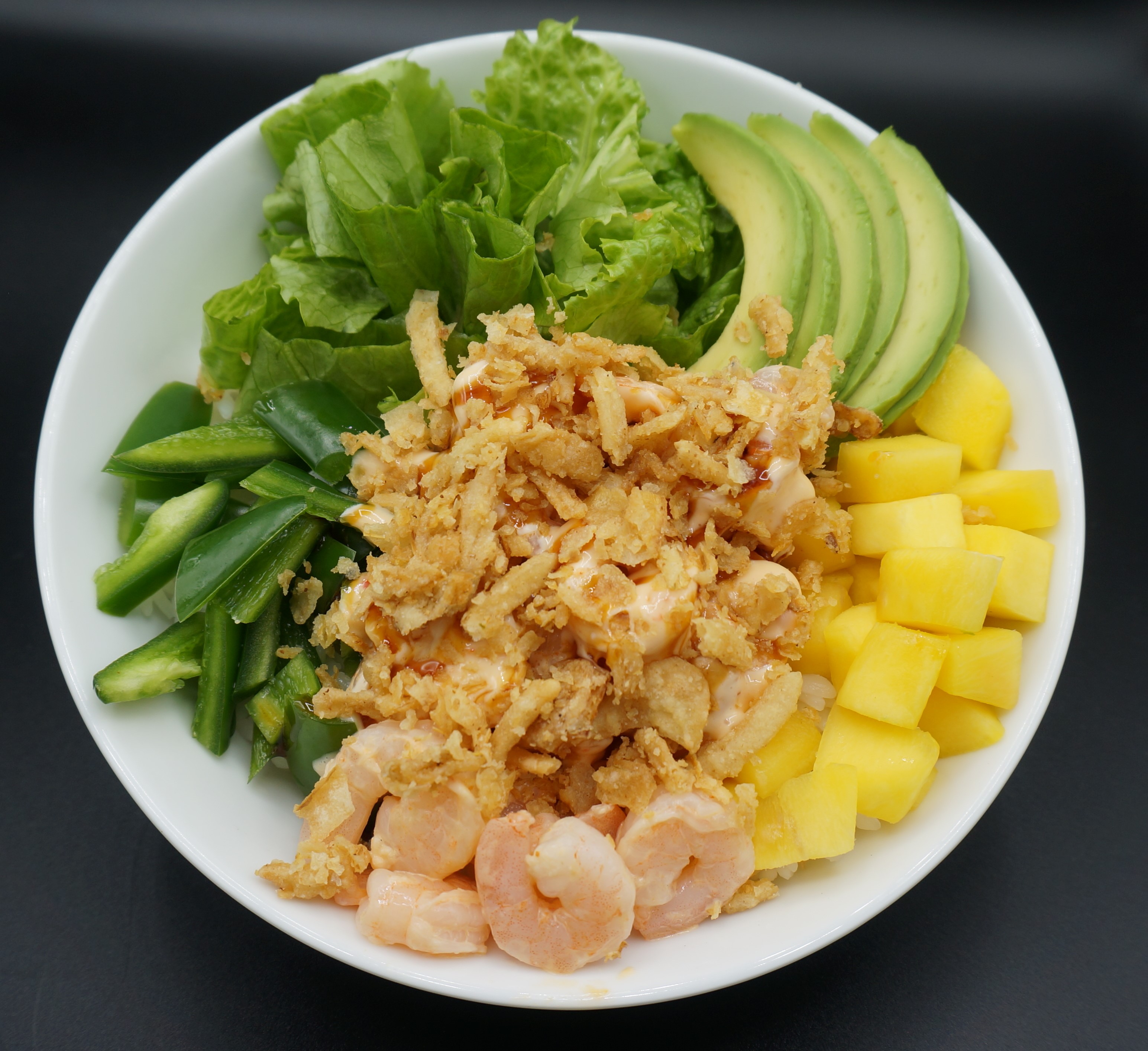 Order Tropical Spicy Shrimp Bowl food online from Sushi Boss store, Indianapolis on bringmethat.com