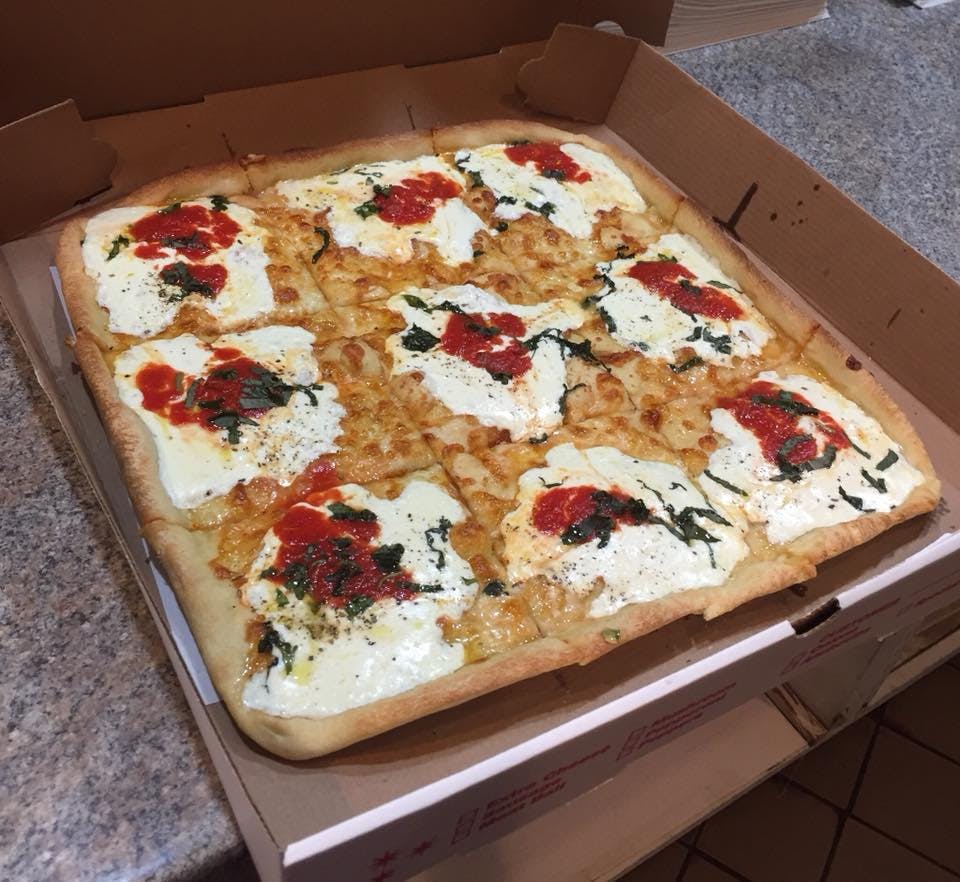 Order Plain Sicilian Cheese Pizza - Square 14.5'' (9 Slices) food online from Pizza Express store, Blairstown on bringmethat.com