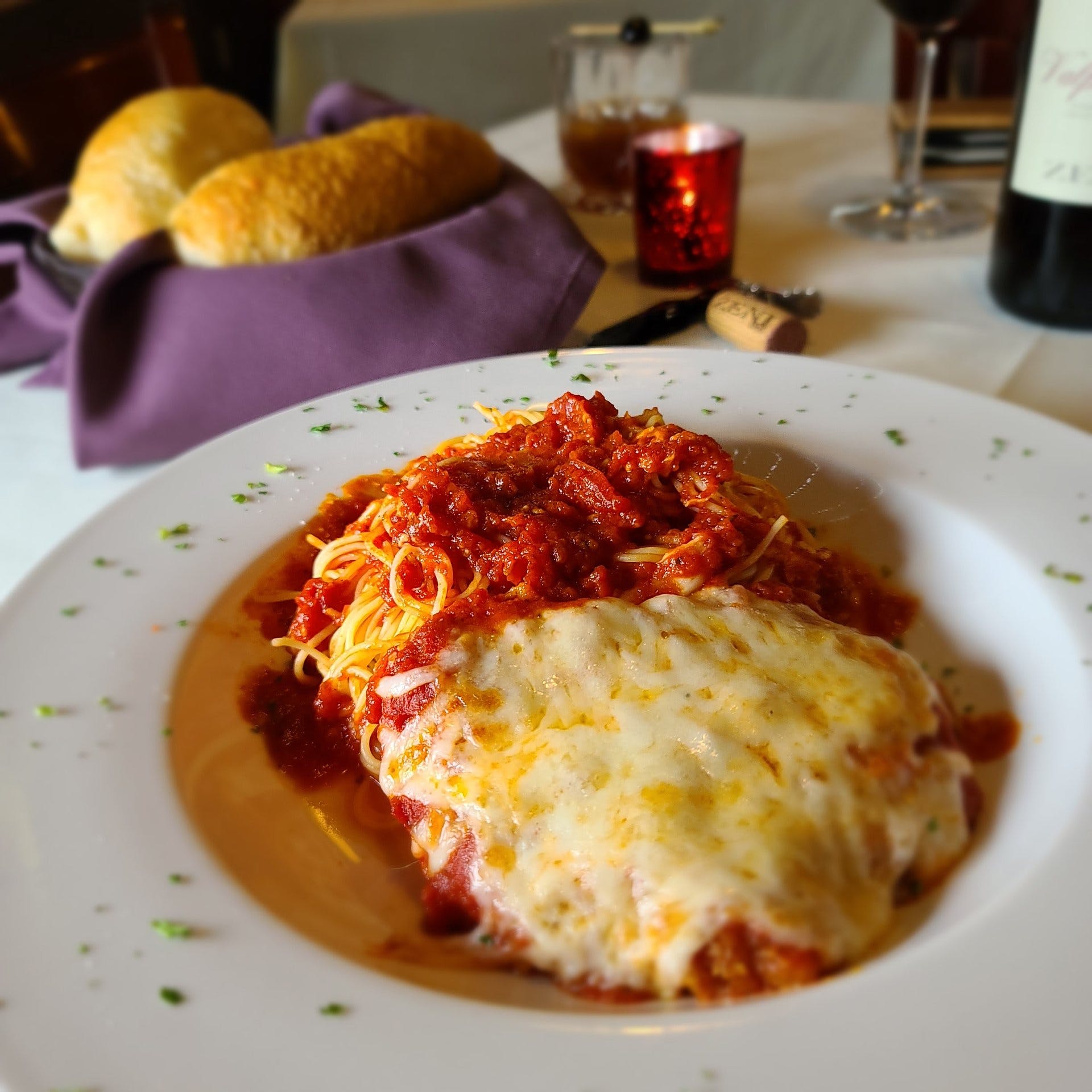 Order Chicken Parmesan - Feeds 4 People food online from Florio Italian Restaurant & Grille store, Lincoln on bringmethat.com