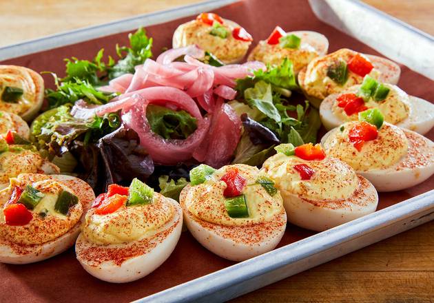 Order 12 - Deviled Eggs (V) (GS) food online from Luella's Bar-B-Que store, Asheville on bringmethat.com