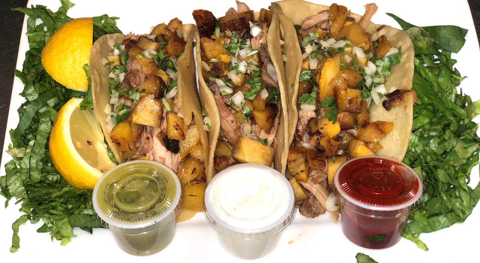 Order Roast Pork and Sweet Plantain Taco food online from Casa Tacos Mexican Restaurant store, New York on bringmethat.com