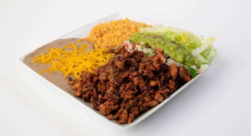 Order #18. Adobada Plate food online from Robertito Taco Shop store, Fresno on bringmethat.com