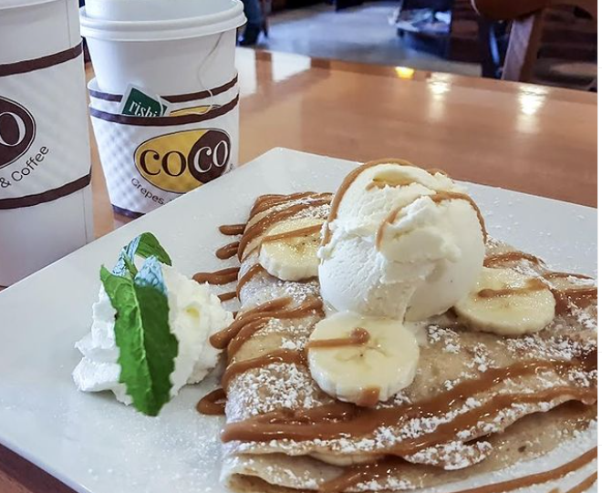 Order Bananas Foster Crepe food online from Coco Crepes store, League City on bringmethat.com