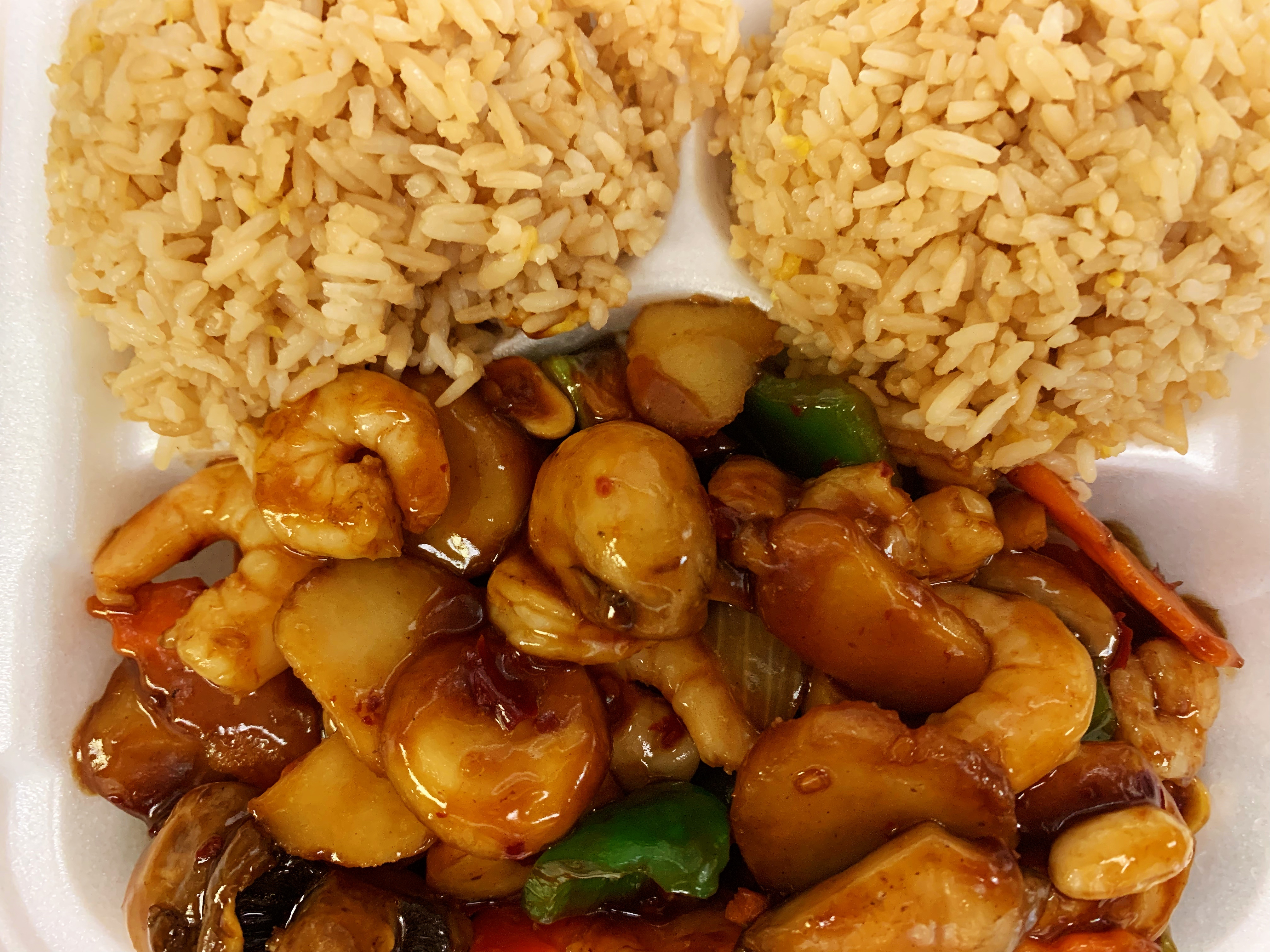 Order Kung Pao Shrimp Dinner Combination food online from Dragon Inn store, Durham on bringmethat.com