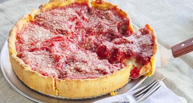Order Deep Dish Pizza (Small) food online from Beggars Pizza store, Harvey on bringmethat.com