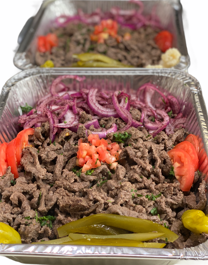 Order Large Tray of Beef Shawarma food online from Taboon Mediterranean store, Long Beach on bringmethat.com