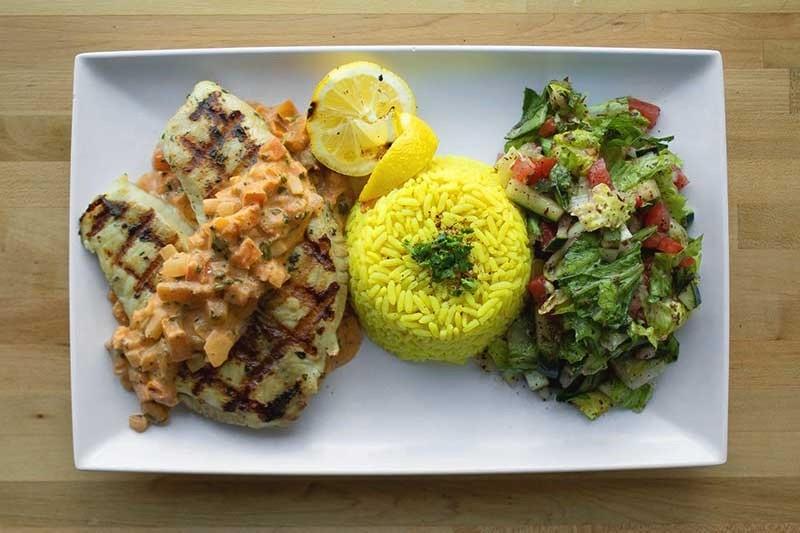 Order Talapia Plate food online from Pita Pita Mediterranean Grill store, Rolling Meadows on bringmethat.com