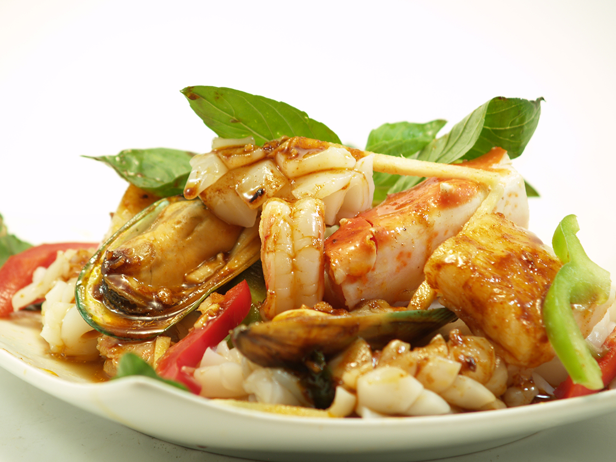 Order Seafood Krapow food online from Sa Ung Thai Restaurant store, Harbor City on bringmethat.com