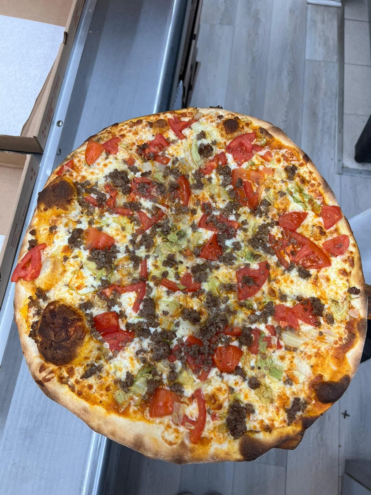 Order Taco Pizza - Small 14'' food online from Andre's Pizza store, Oxford on bringmethat.com