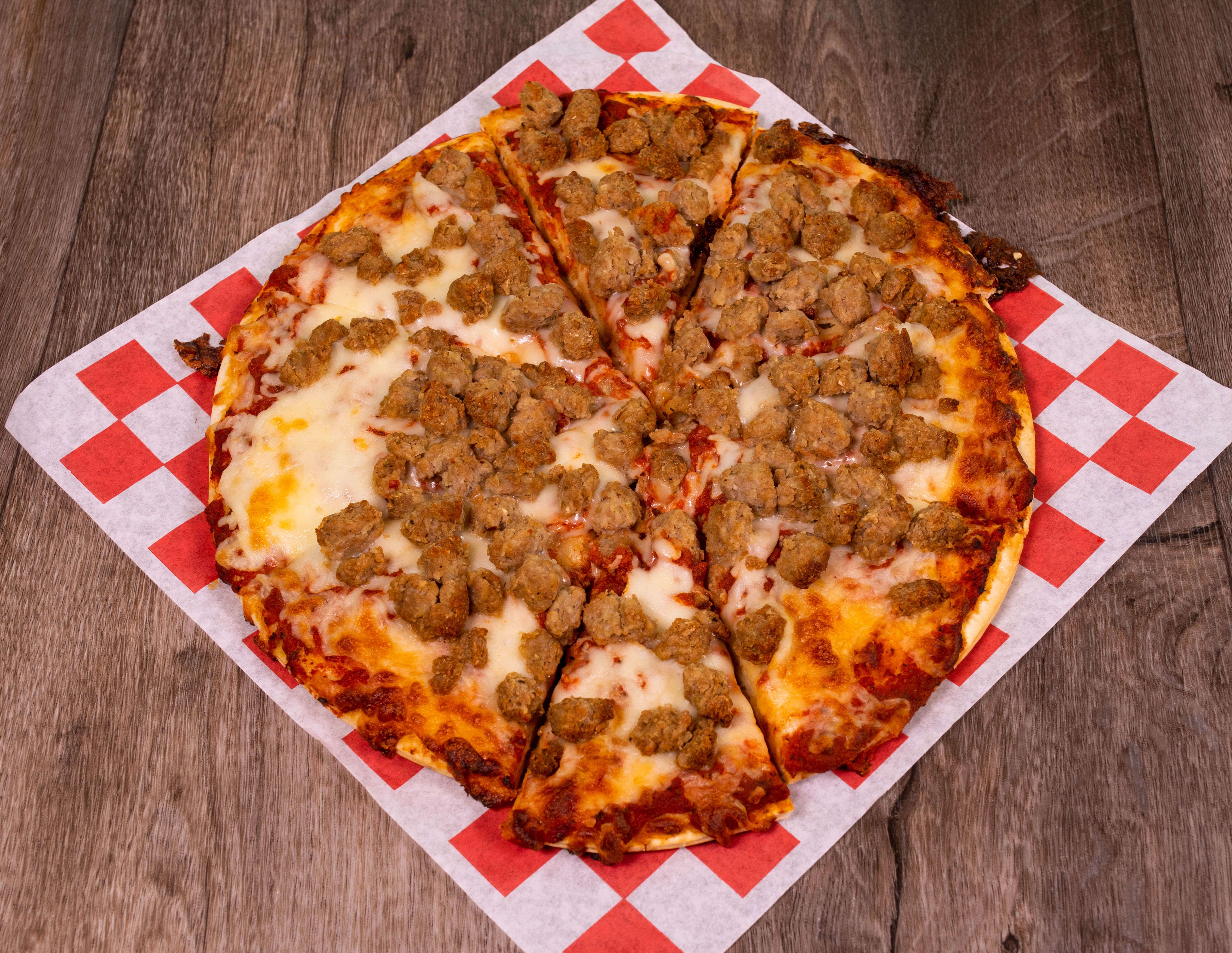 Order 12" Sausage Pizza food online from Soul Heaven Cafe & Catering store, Mobile on bringmethat.com