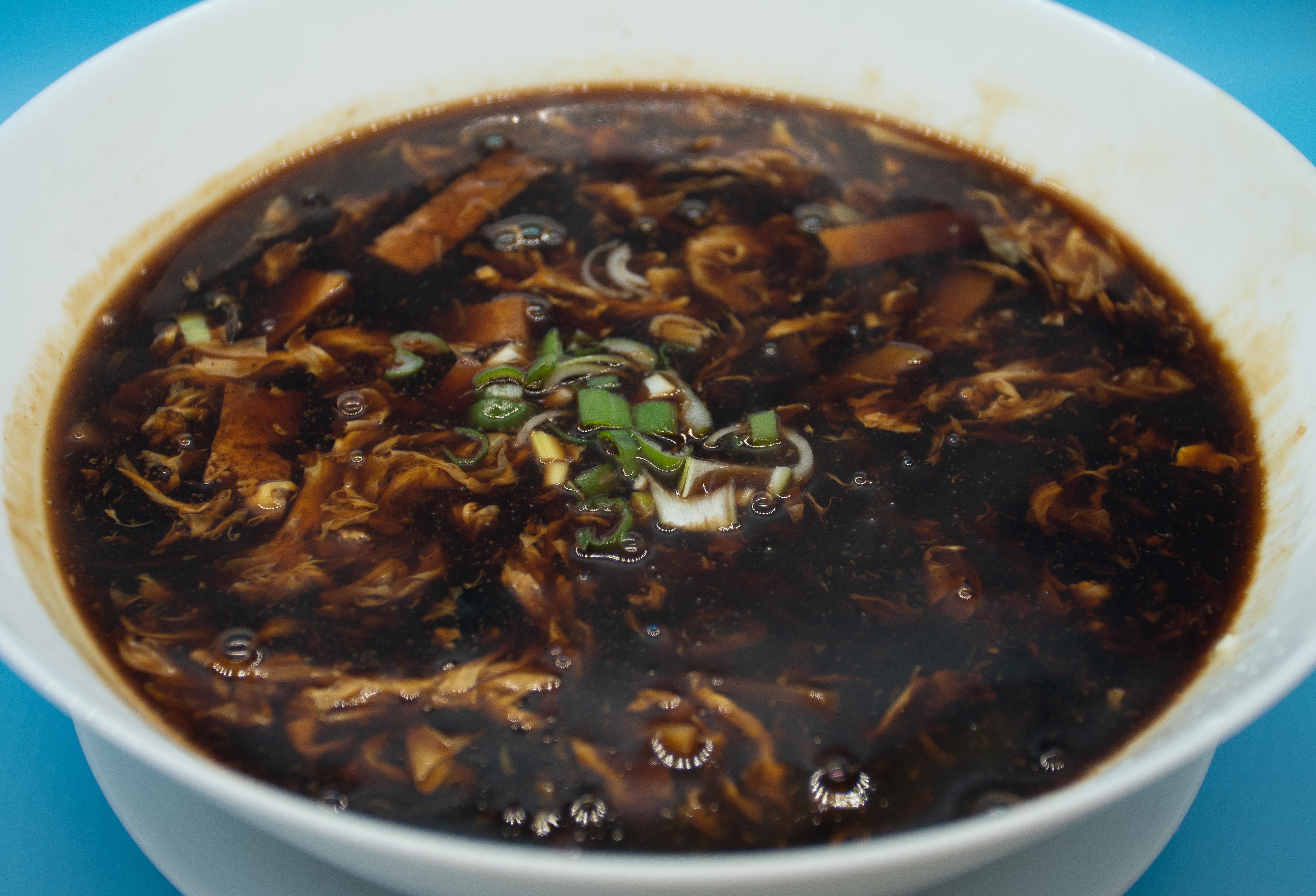 Order B1. Hot & Sour Soup  酸辣汤 food online from Hai master kitchen store, Laguna Woods on bringmethat.com