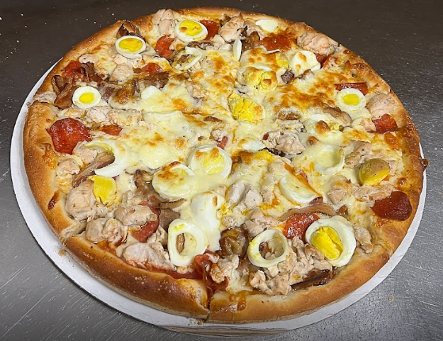 Order Chicken Bacon Egg Pizza food online from Liberty Pizza of Cochituate store, Wayland on bringmethat.com
