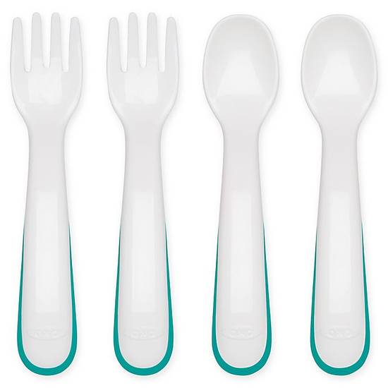 Order OXO Tot® 4-Piece Fork and Spoon Set in Teal food online from Bed Bath & Beyond store, Lancaster on bringmethat.com