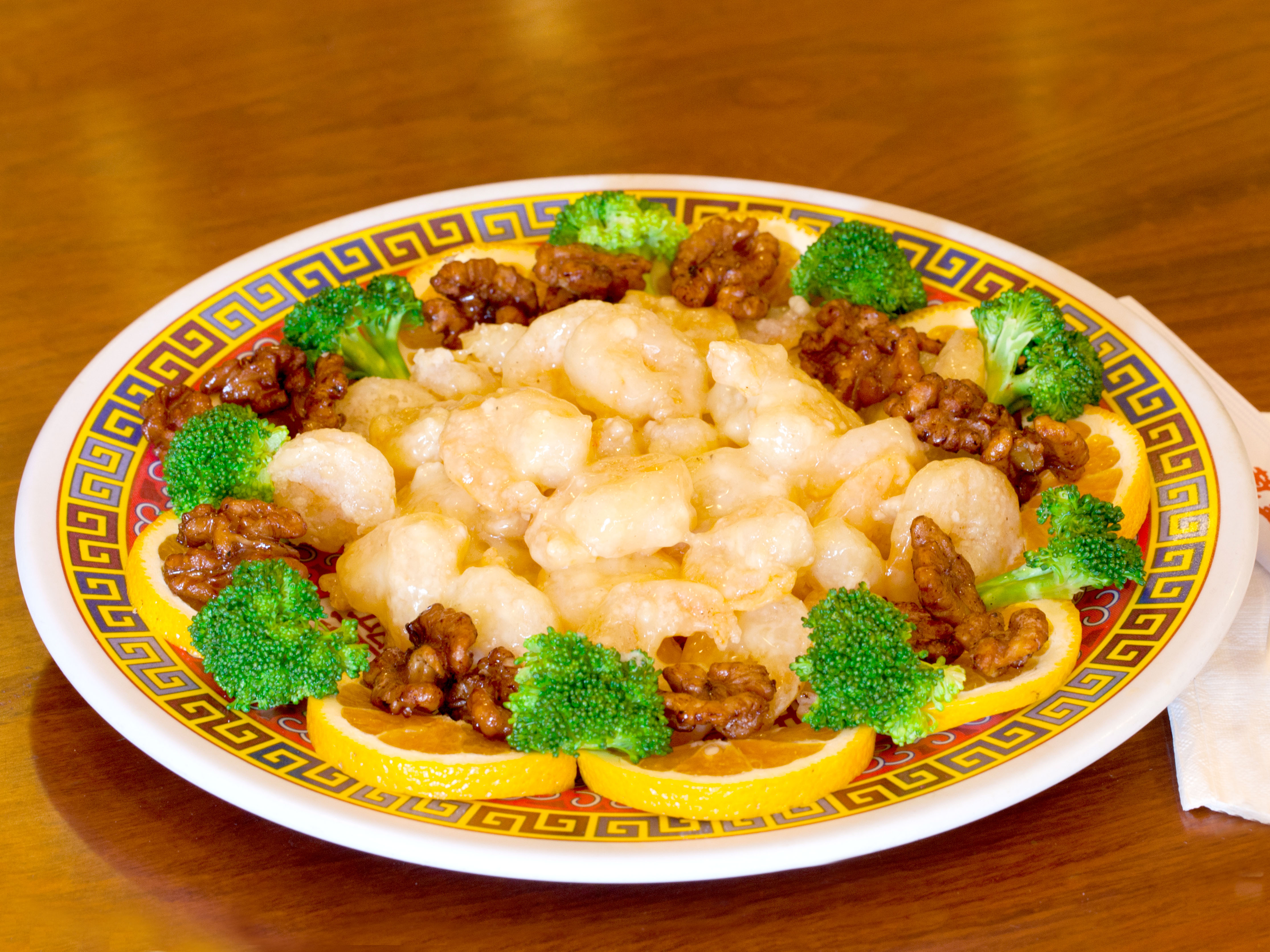 Order 2. Walnut Shrimp with Cream Sauce food online from Great Wall Chinese Restaurant store, Reseda on bringmethat.com