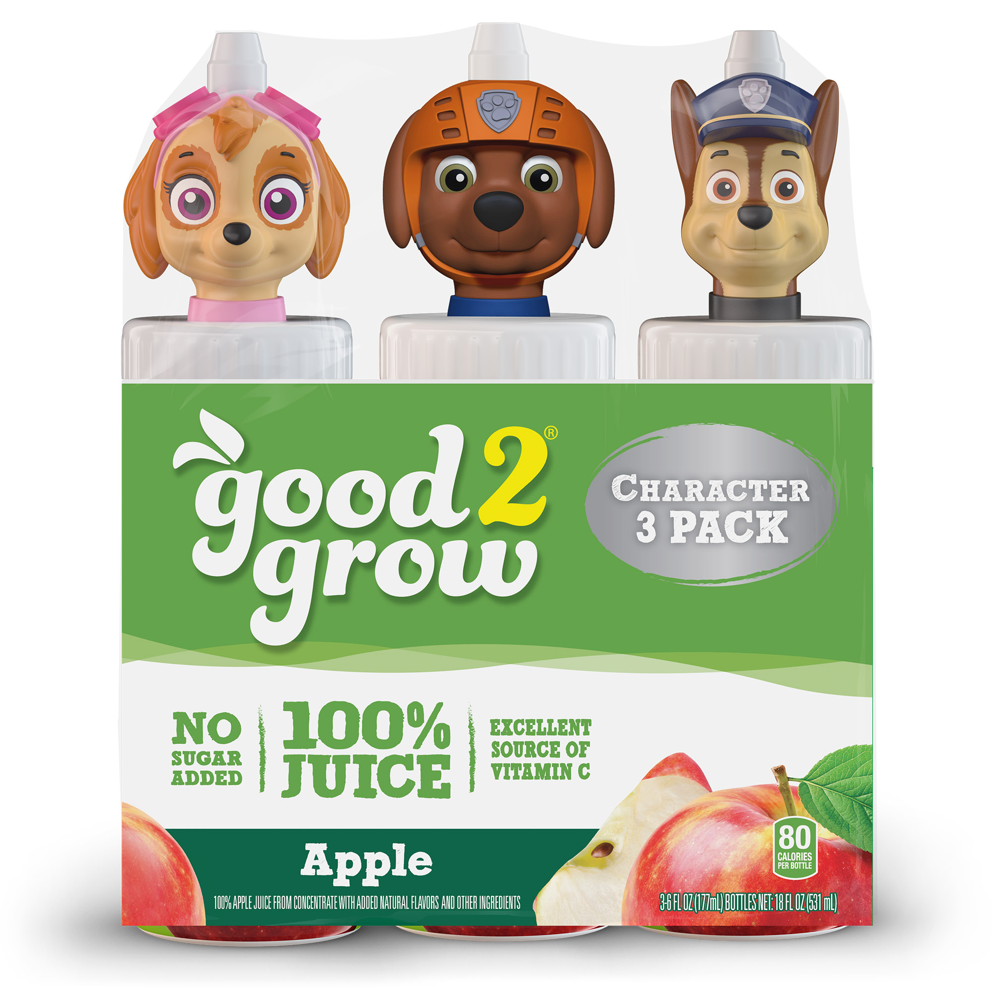 Order Good2Grow 100% Apple Juice, Assorted Character Tops, 6 oz - 3 ct food online from Rite Aid store, MILLER PLACE on bringmethat.com