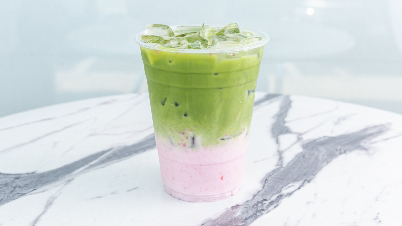 Order Strawberry Matcha food online from Bluetree Cafe store, Anaheim on bringmethat.com