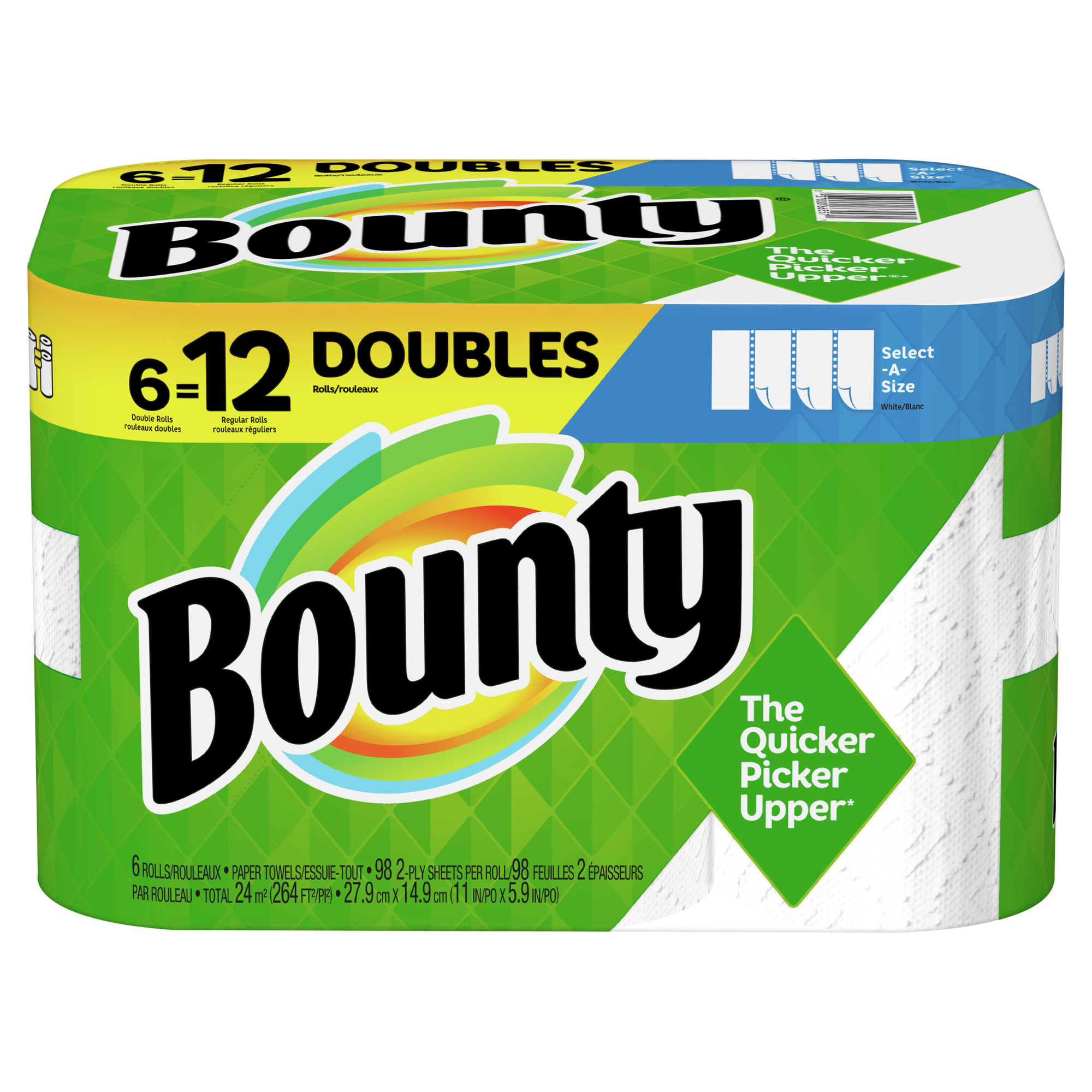 Order Bounty Select-A-Size Double Roll Paper Towels - 6 ct food online from Rite Aid store, Cathedral City on bringmethat.com