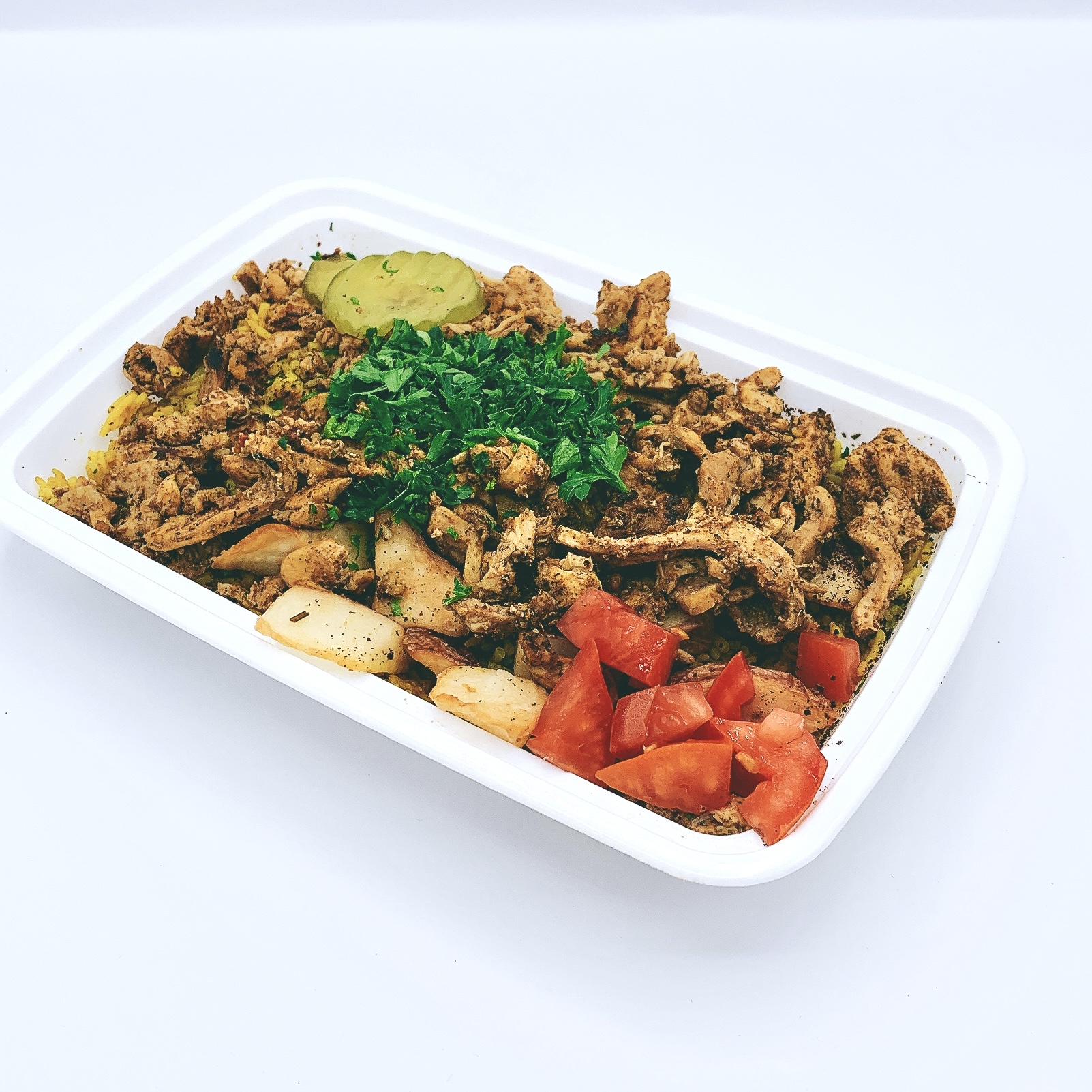 Order Chicken Shawarma Over Rice food online from Heroes Meal store, Midland on bringmethat.com