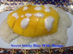 Order Sweet Sticky Rice with Mango food online from Bua Thai Restaurant store, Old Orchard Beach on bringmethat.com