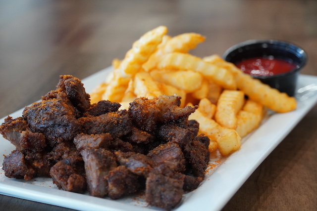 Order Fries and Beef Suya food online from Fusion Vibes Kitchen + Bar store, Richardson on bringmethat.com