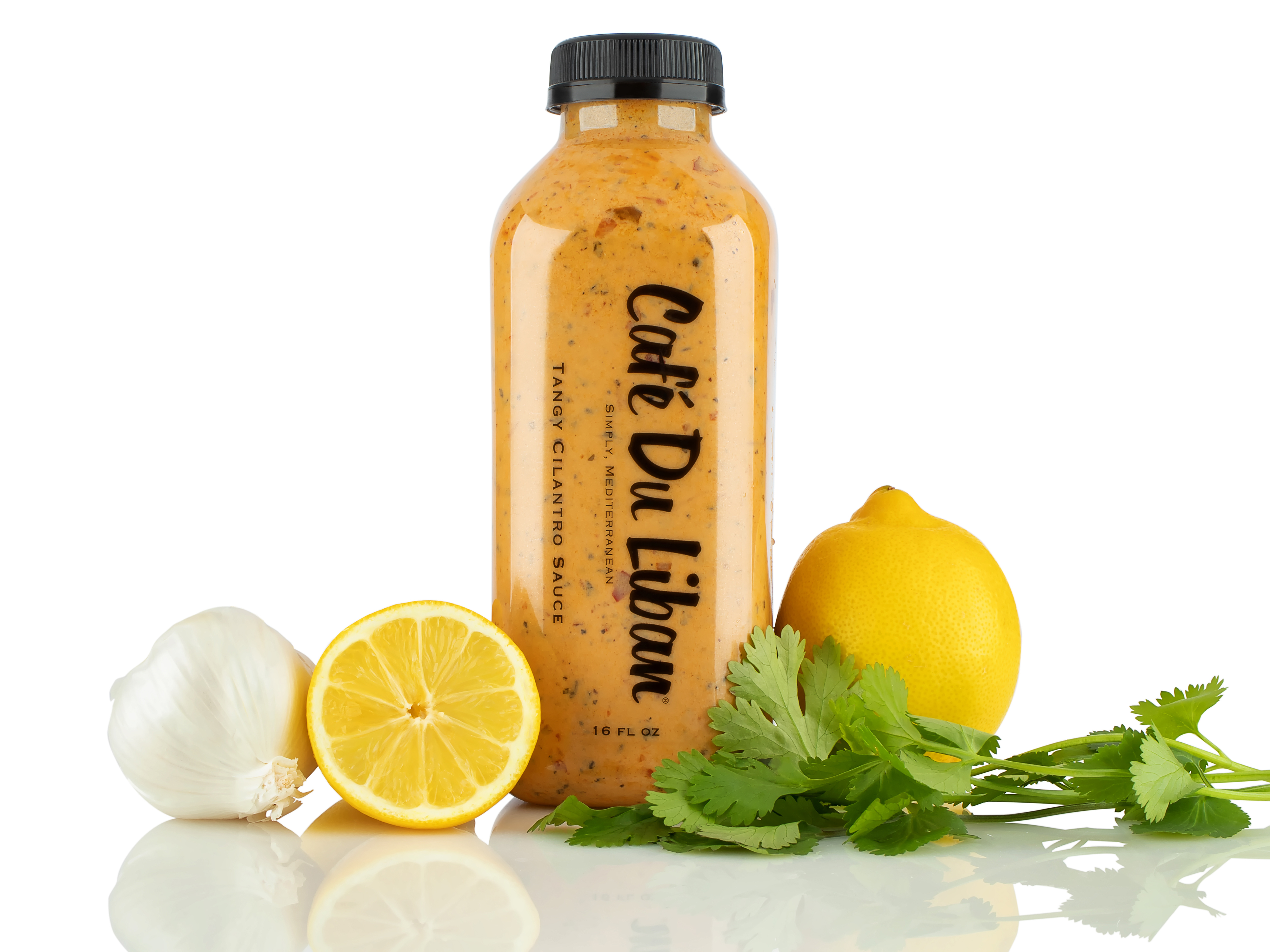 Order Bottle of Tangy Cilantro Sauce 16 oz. food online from Cafe Du Liban store, Los Angeles on bringmethat.com