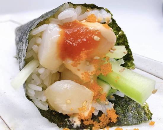 Order Spicy Scallop Hand Roll food online from Narumi Sushi store, Lemon Grove on bringmethat.com