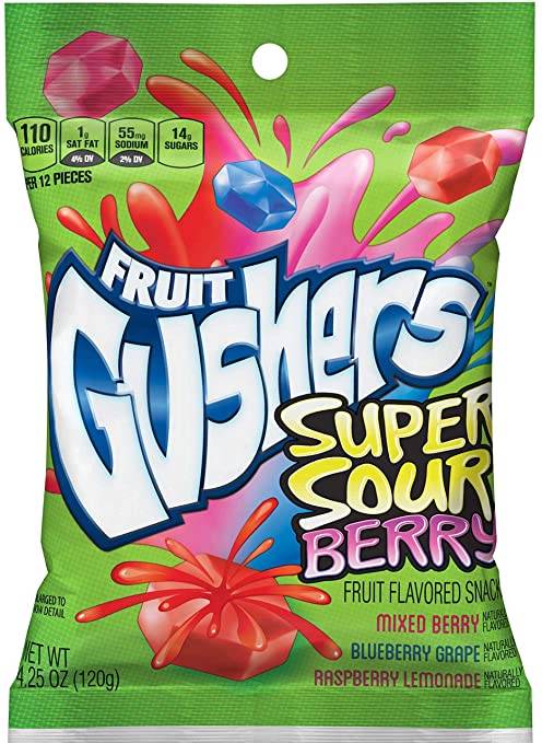 Order Fruit Gushers Super Sour Berry Fruit Flavored Snacks food online from Pepack Sunoco store, Peapack on bringmethat.com