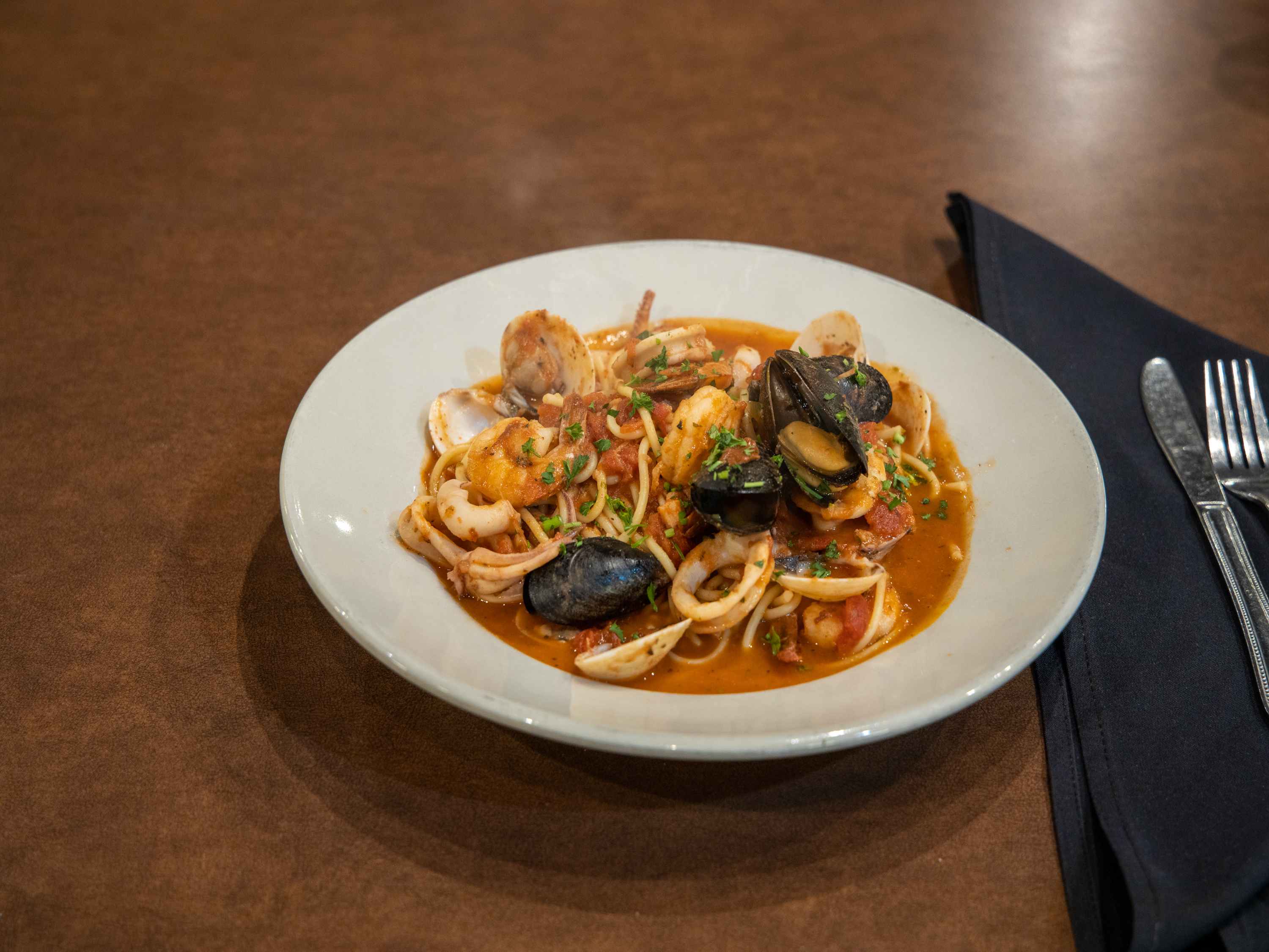 Order Pasta Di Mare food online from New York Pizzeria store, Katy on bringmethat.com