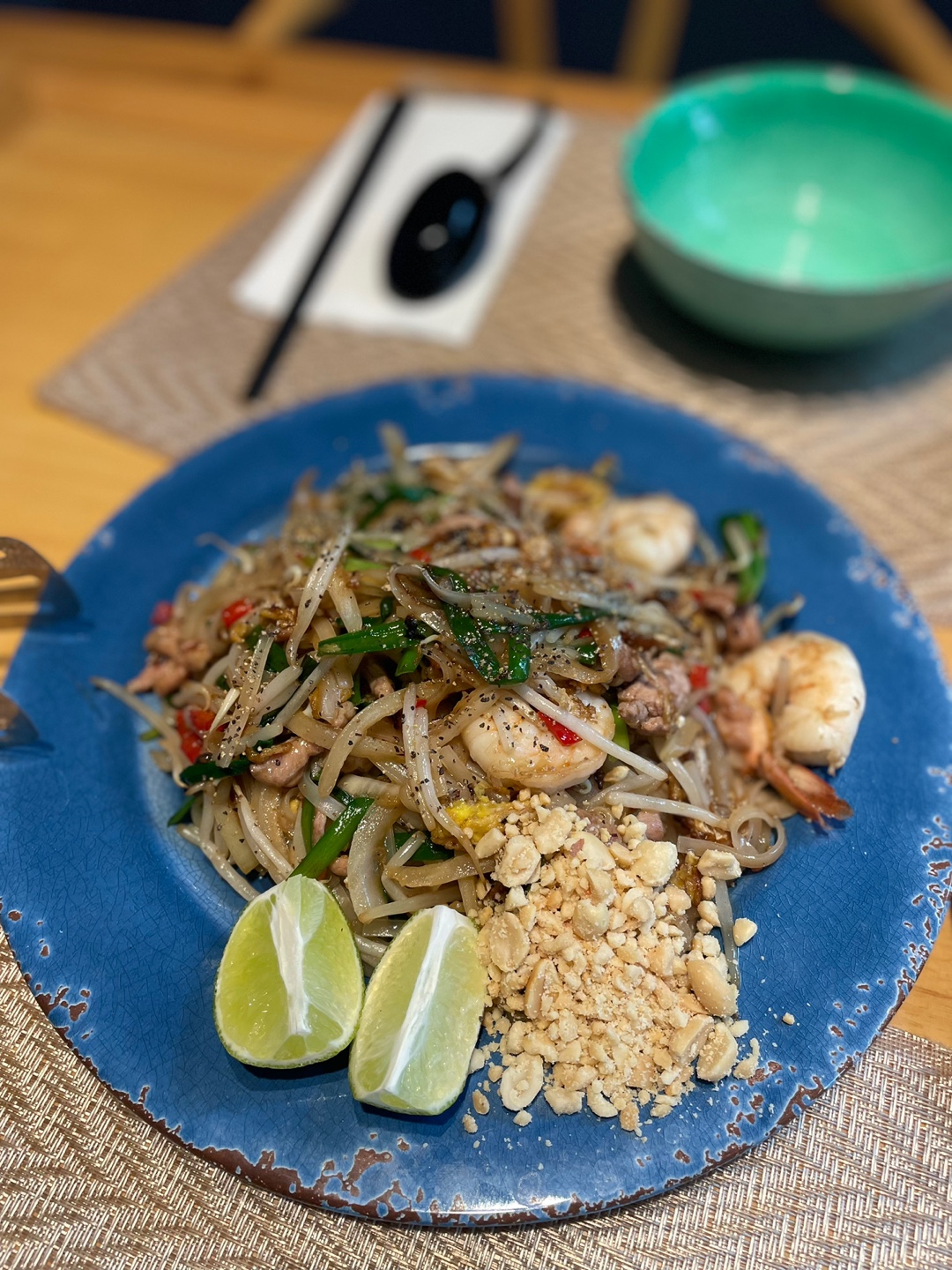 Order Phad Thai Shrimp and Pork food online from D.Eatery L Il Palco store, Buena Park on bringmethat.com
