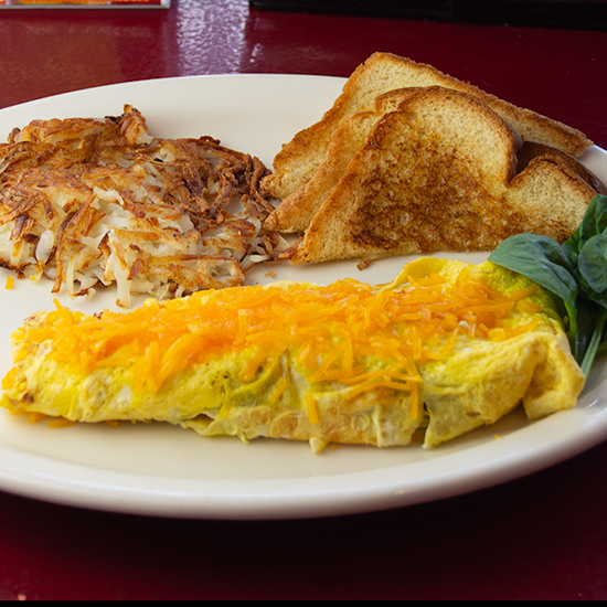 Order Spinach Mushroom Omelette food online from The Hut Diner store, San Antonio on bringmethat.com