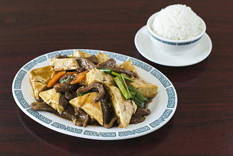 Order Tofu Beef Combo Dinner food online from Wok Shop Cafe store, San Francisco on bringmethat.com