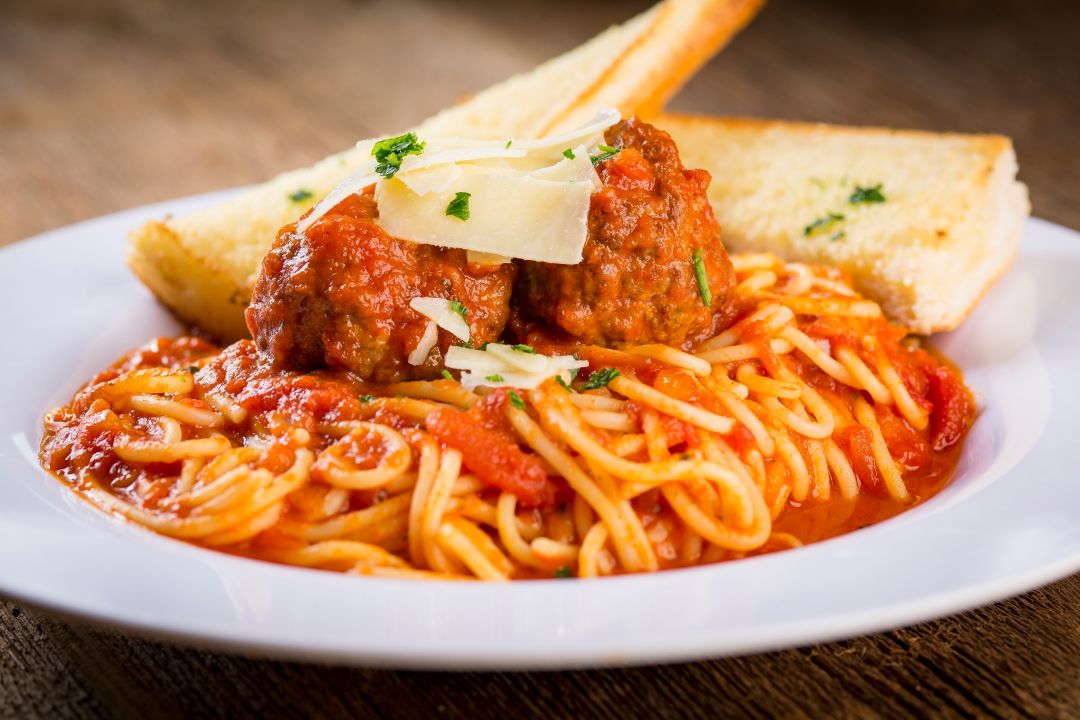 Order Spaghetti and Meatballs food online from Rosati's Pizza store, Des Plaines on bringmethat.com